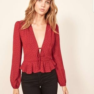 Reformation Nikki Top in Red (Flamenco)